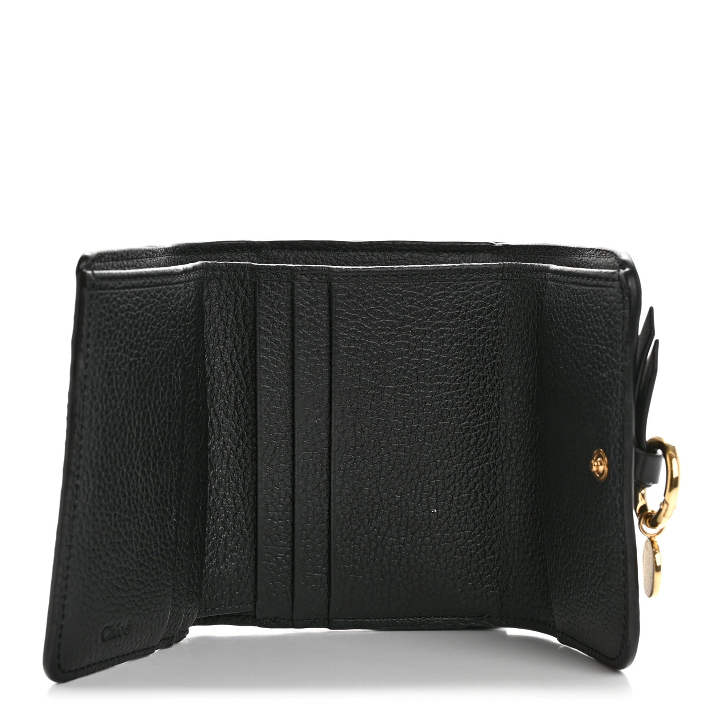 Calfskin Alphabet Tri-Fold Black