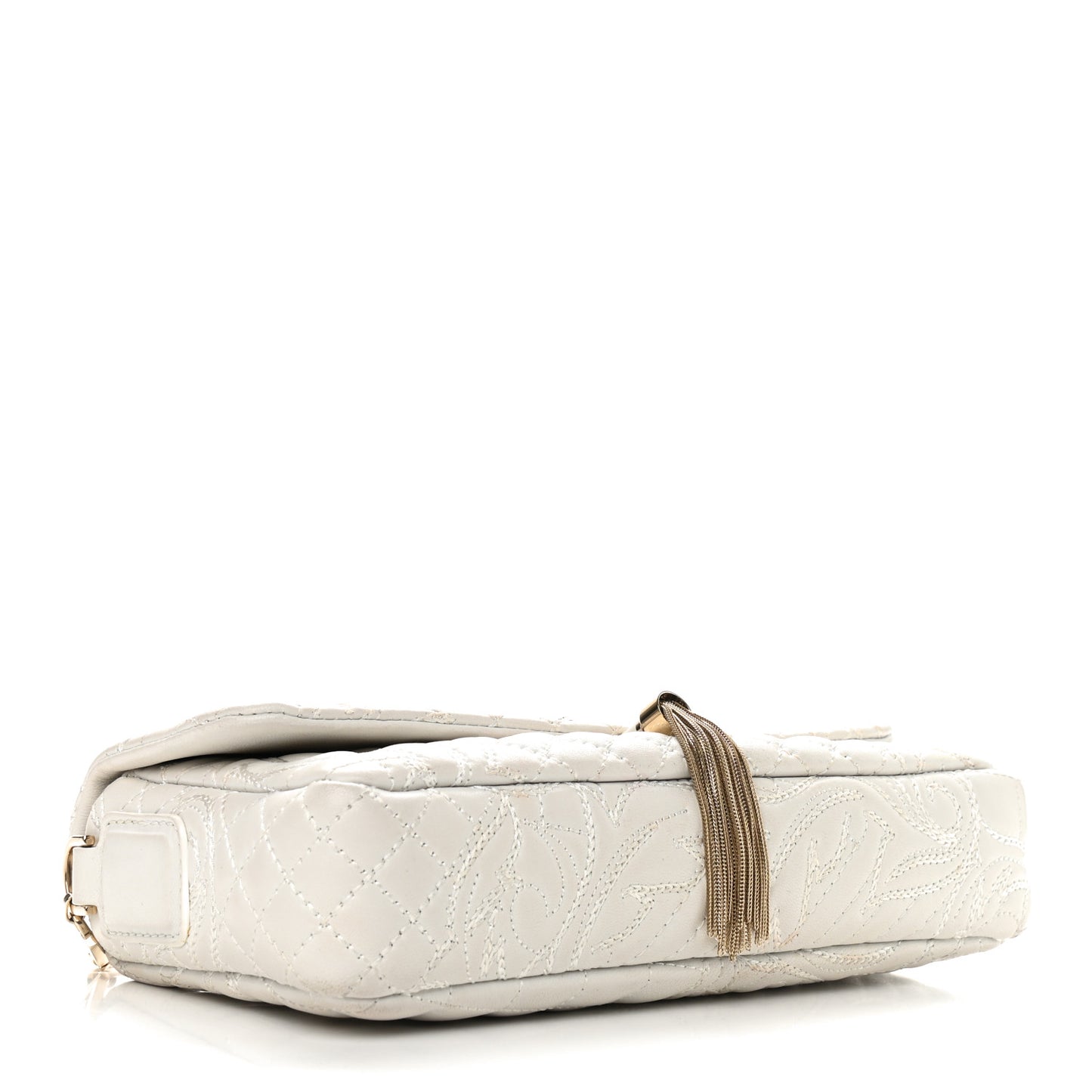 Nappa Barocco Quilted Vanitas Medea Shoulder Bag White