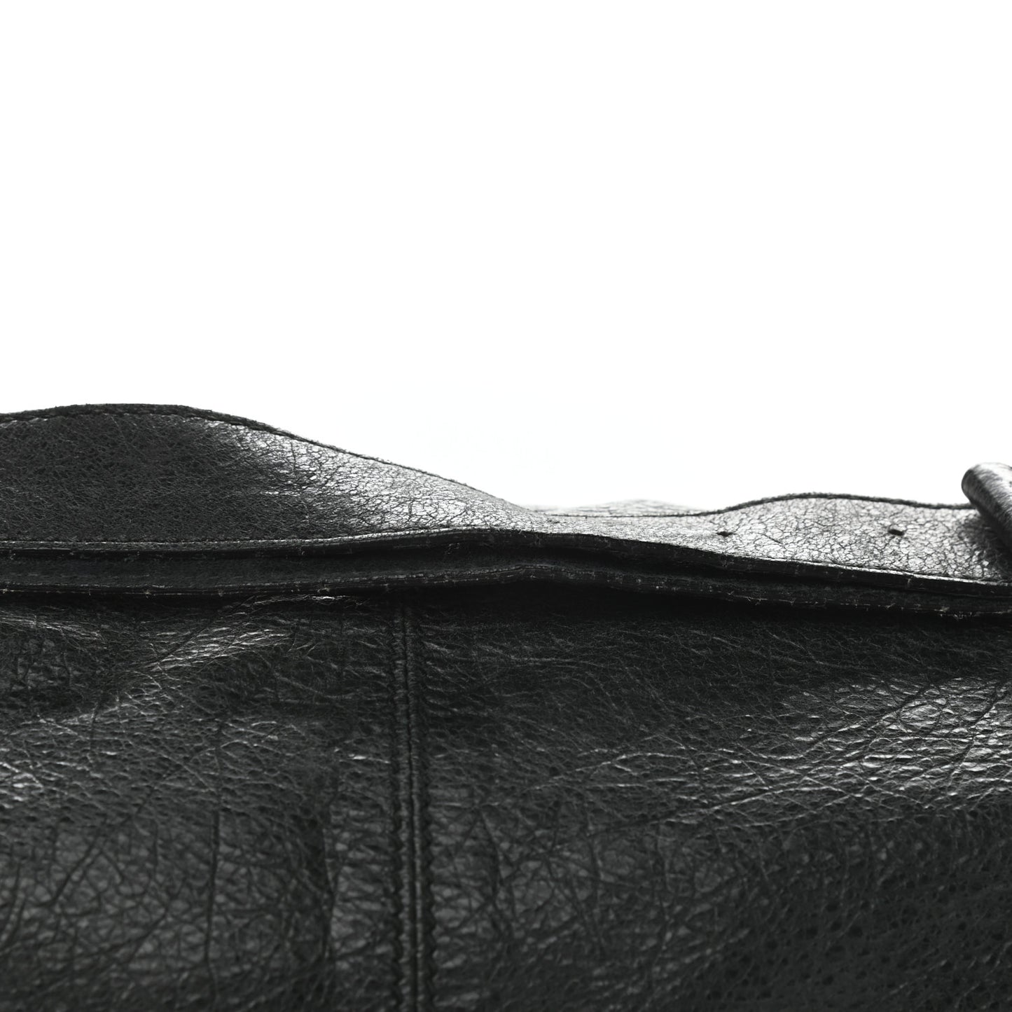 Agneau Classic Silver Hardware Courier XL Hobo Black