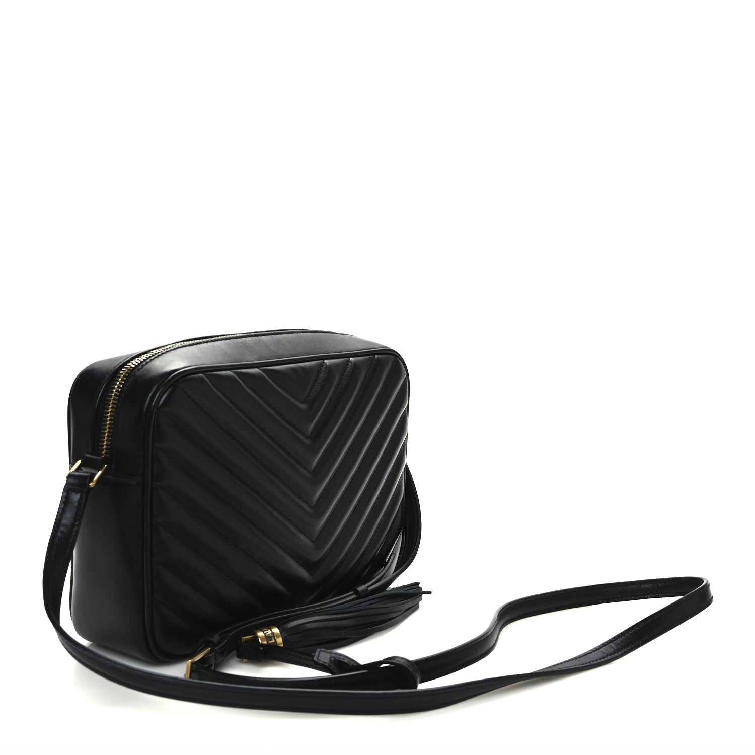 Saint Laurent Calfskin Matelasse Monogram Lou Camera Bag Black 3 of 11