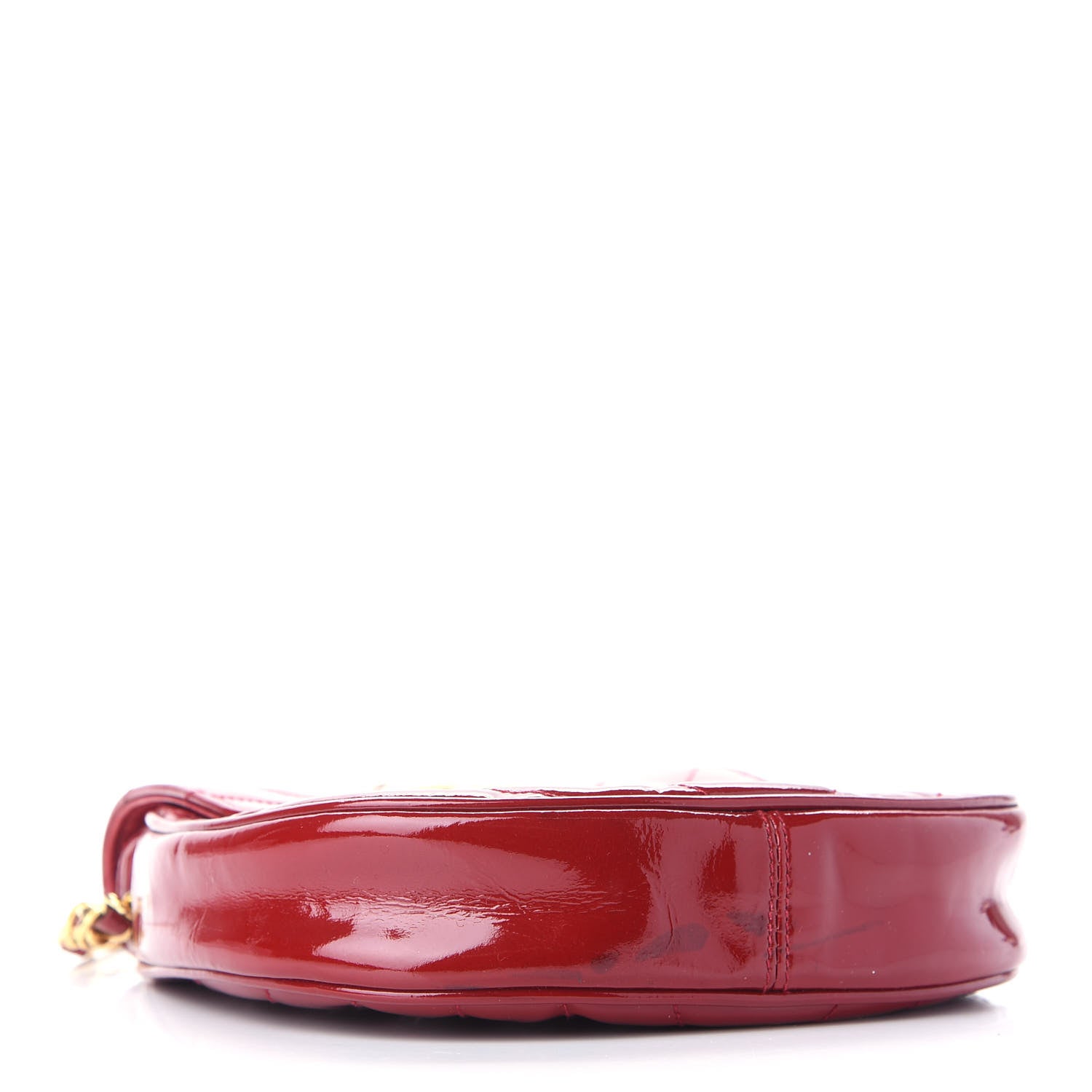 Chanel Patent Quilted Chevron Mini Flap Bag Red 4 of 9