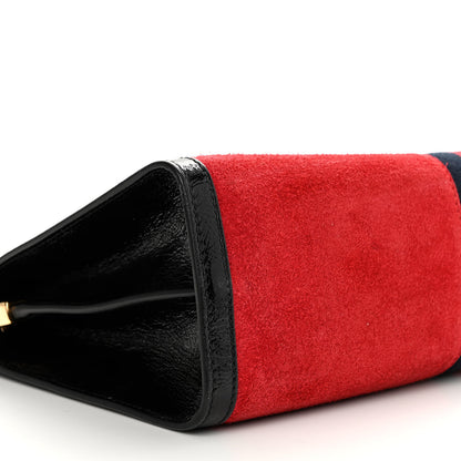 Gucci Suede Patent Web Medium Ophidia Chain Shoulder Bag Hibiscus Red Black 9 of 15