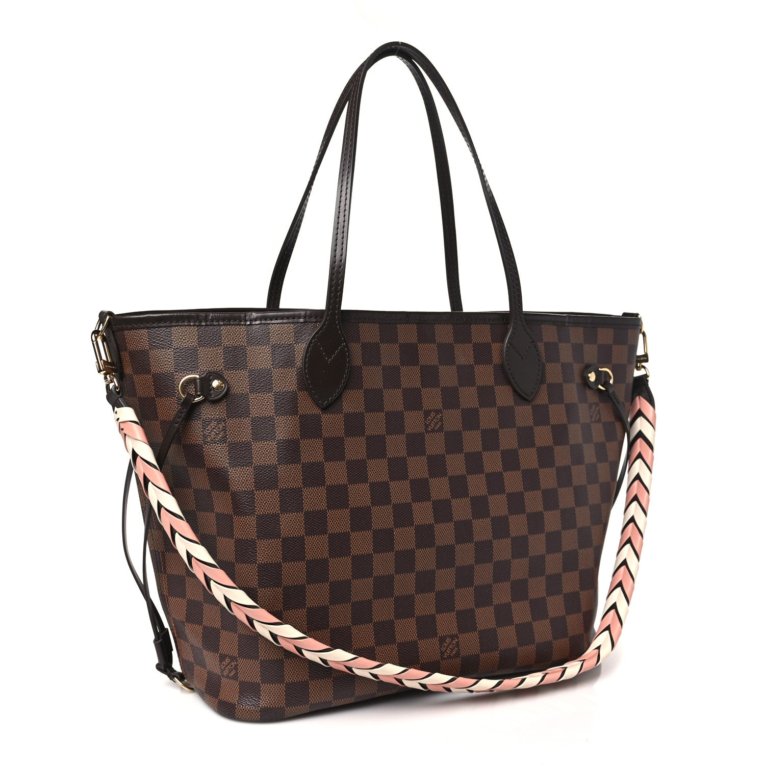 Louis Vuitton Damier Ebene Braided Neverfull MM Pink 4 of 11