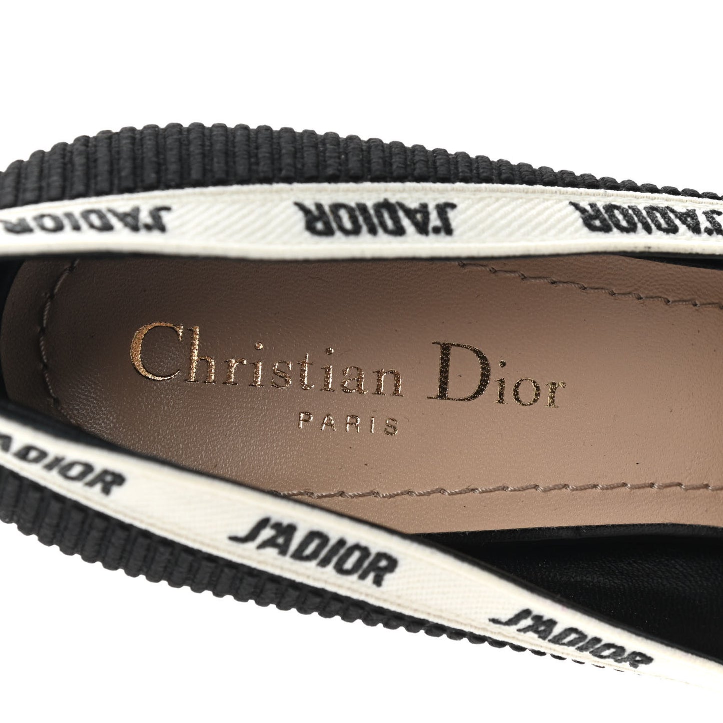 Technical Canvas Ribbon Embroidered J'Adior 100mm Pumps 39 Black