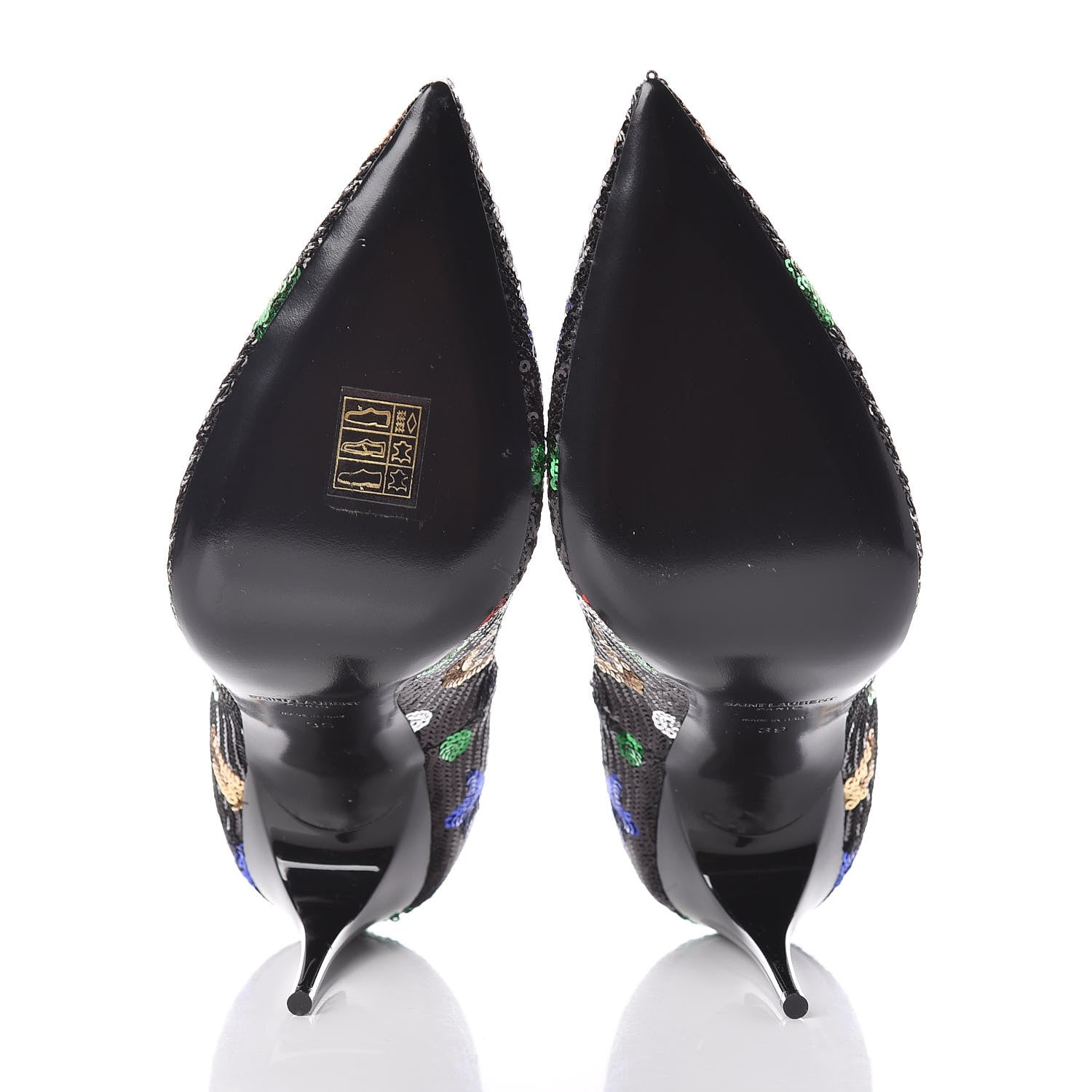 Saint Laurent Sequin Palace 105 Pumps 39 Black 5 of 9