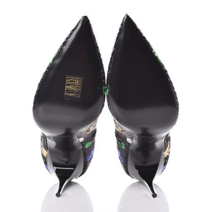 Saint Laurent Sequin Palace 105 Pumps 39 Black 5 of 9