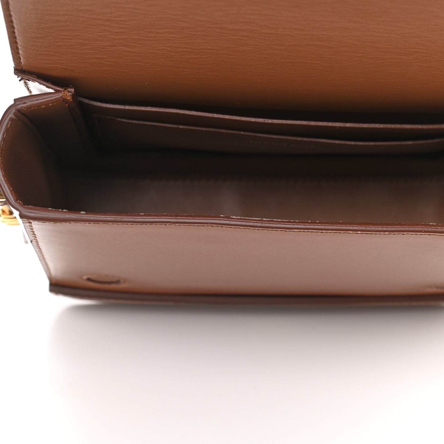 Smooth Calfskin Two Tone Small Grace Bag Malt Brown Black
