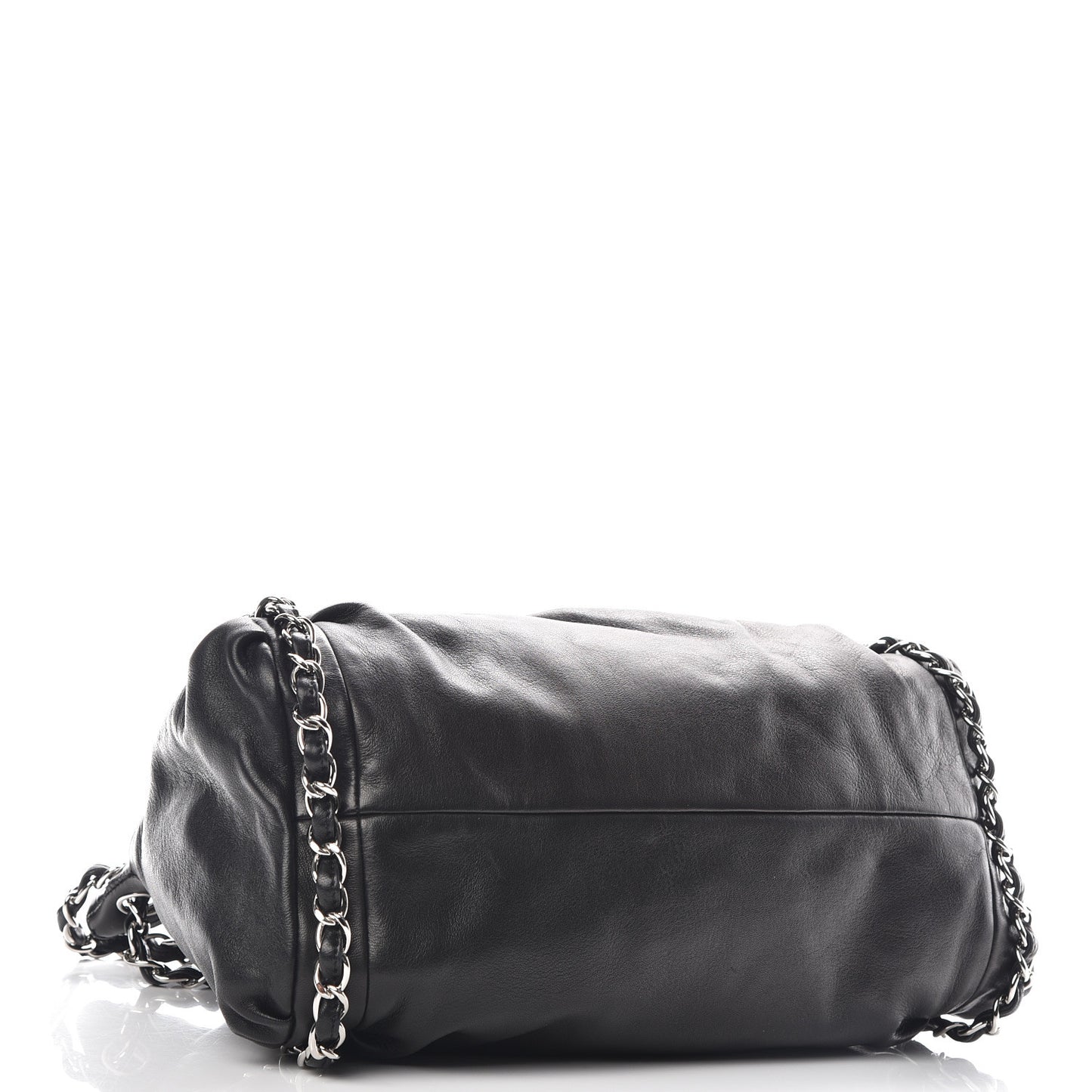Lambskin Large Sharpei Shoulder Bag Black
