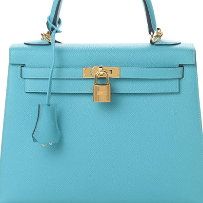 Hermes Epsom Kelly Sellier 25 Bleu Du Nord 7 of 10