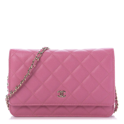 Chanel Caviar Quilted Wallet on Chain WOC Pink 1 of 11