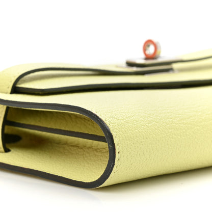 Hermes Chevre Mysore Kelly Wallet To Go Jaune Bourgeon 10 of 11