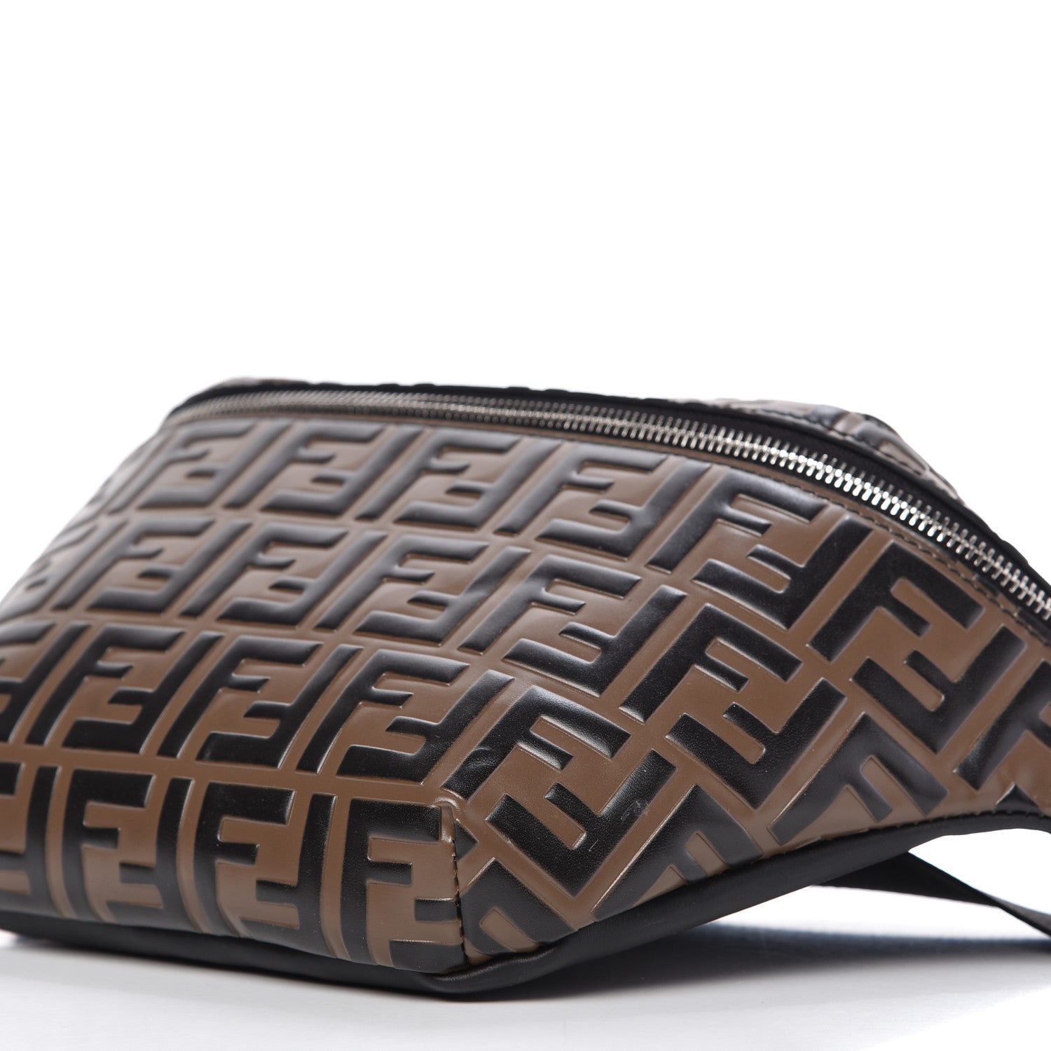 Fendi Vitello Century Bi-Color FF 1974 Embossed Belt Bag Maya Black 7 of 9