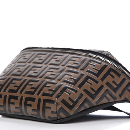 Fendi Vitello Century Bi-Color FF 1974 Embossed Belt Bag Maya Black 7 of 9