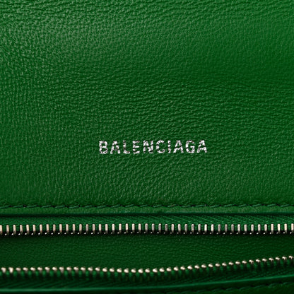 Balenciaga Shiny Calfskin Crocodile Embossed Small Hourglass Top Handle Bag Leaf Green 6 of 20