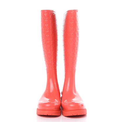 Louis Vuitton Rubber Embossed Monogram Splash Rain Boots 36 Coral 2 of 12
