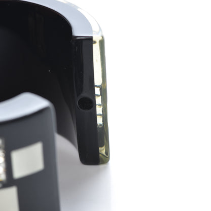 Chanel Resin Crystal Squares CC Cuff Black 6 of 7