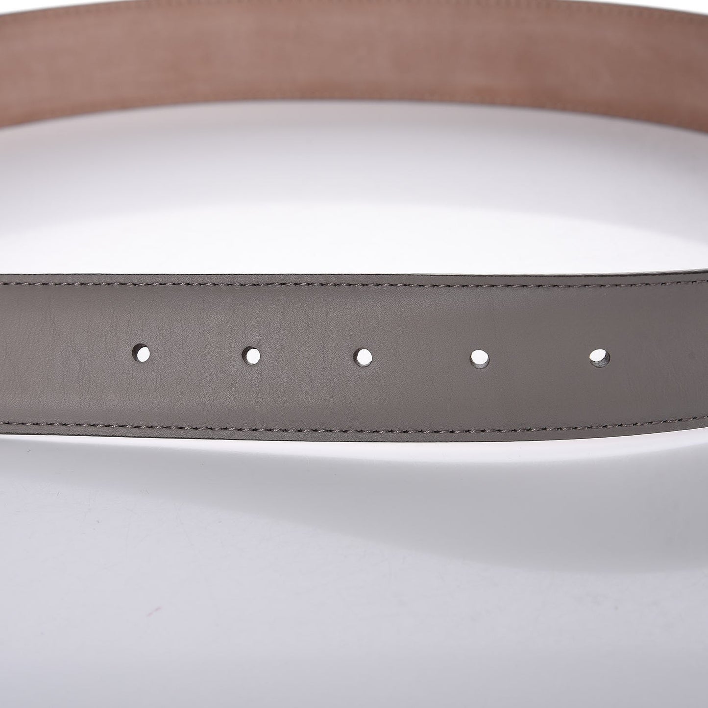 Moon Calfskin Interlocking G 37mm Belt 80 32 Storm Grey