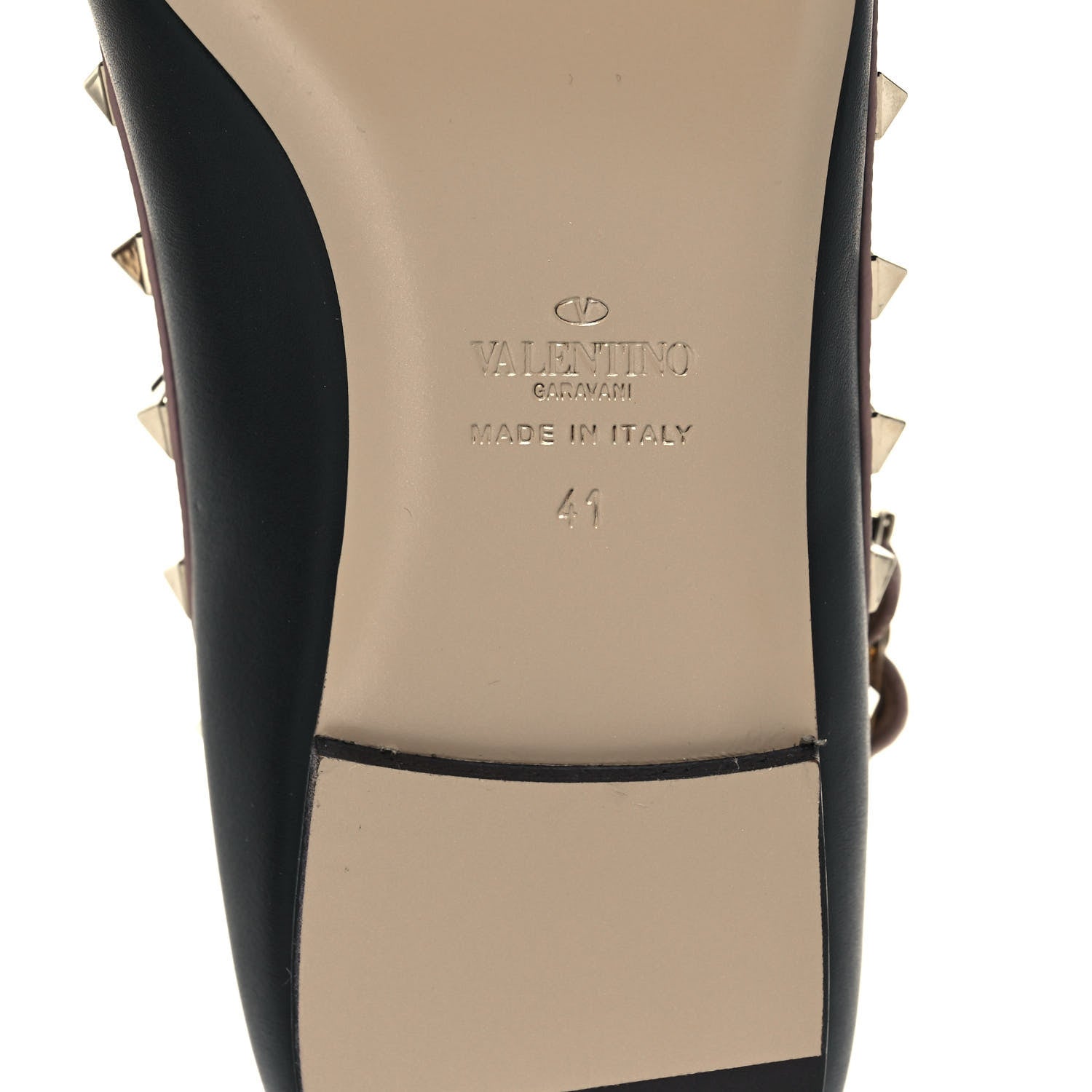Valentino Garavani Nappa Rockstud Cage Ballerina Flats 41 Black Poudre 6 of 7