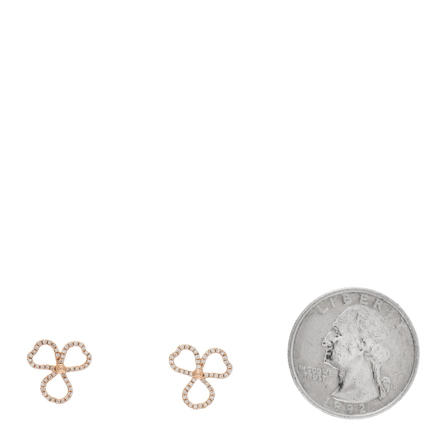 Tiffany 18K Rose Gold Diamond Paper Flowers Open Flower Earrings 2 of 5