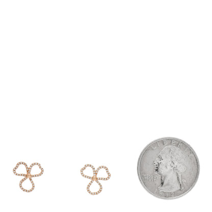 Tiffany 18K Rose Gold Diamond Paper Flowers Open Flower Earrings 2 of 5