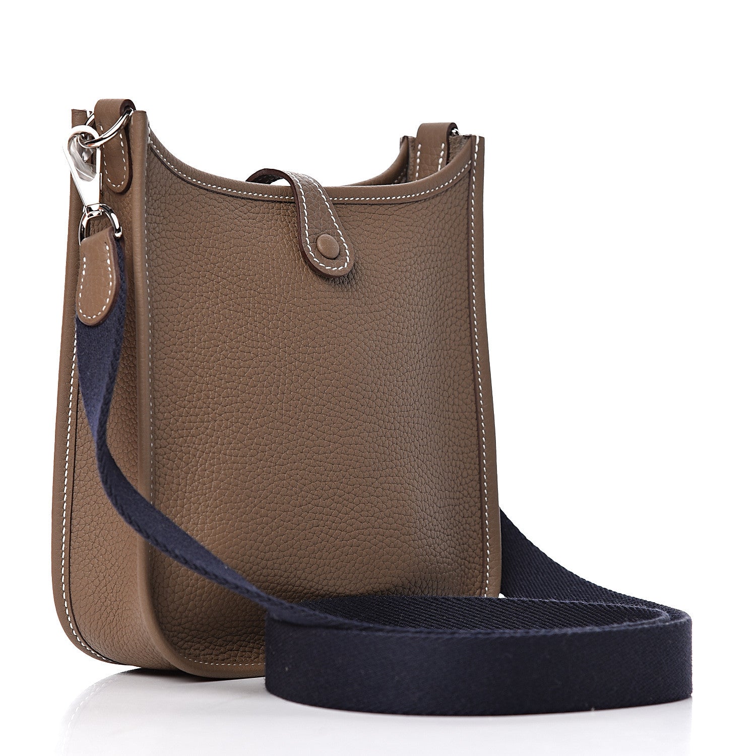 Hermes Taurillon Clemence Amazone Evelyne TPM Etoupe Bleu Indigo 3 of 11