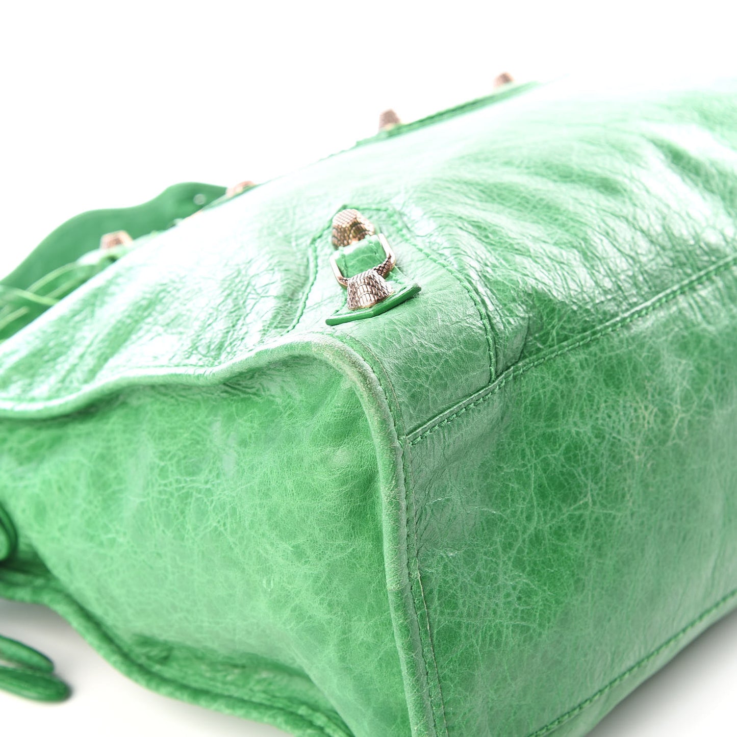 Agneau Giant 12 Rose Gold Hardware City Vert Poker