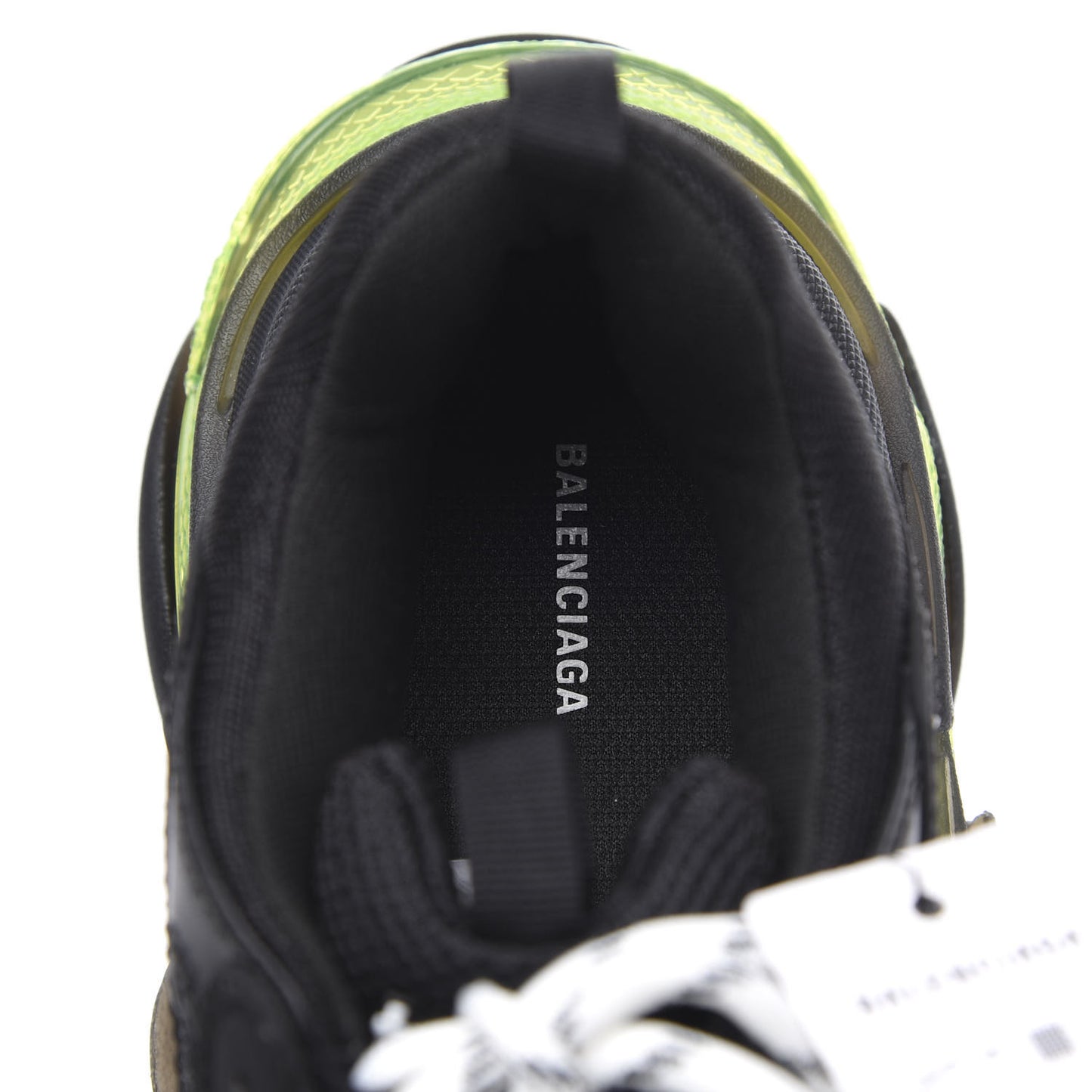 Fabric Mesh Clear Sole Mens Triple S Sneakers 42 Black Yellow Fluo