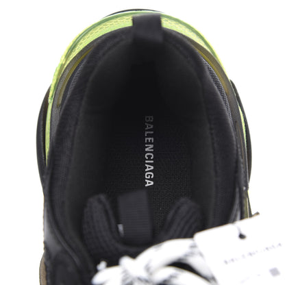 Balenciaga Fabric Mesh Clear Sole Mens Triple S Sneakers 42 Black Yellow Fluo 6 of 7