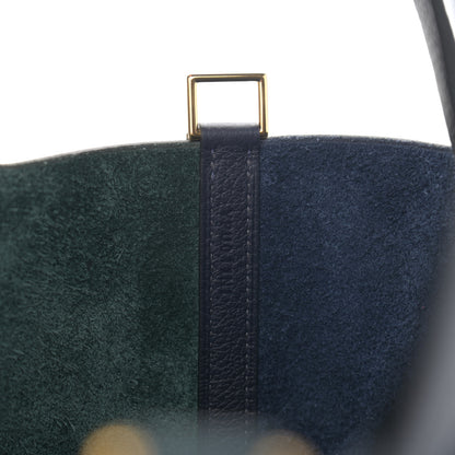 Hermes Taurillon Clemence Casaque Picotin Lock 22 MM Vert Cypress Bleu Nuit Black 7 of 11