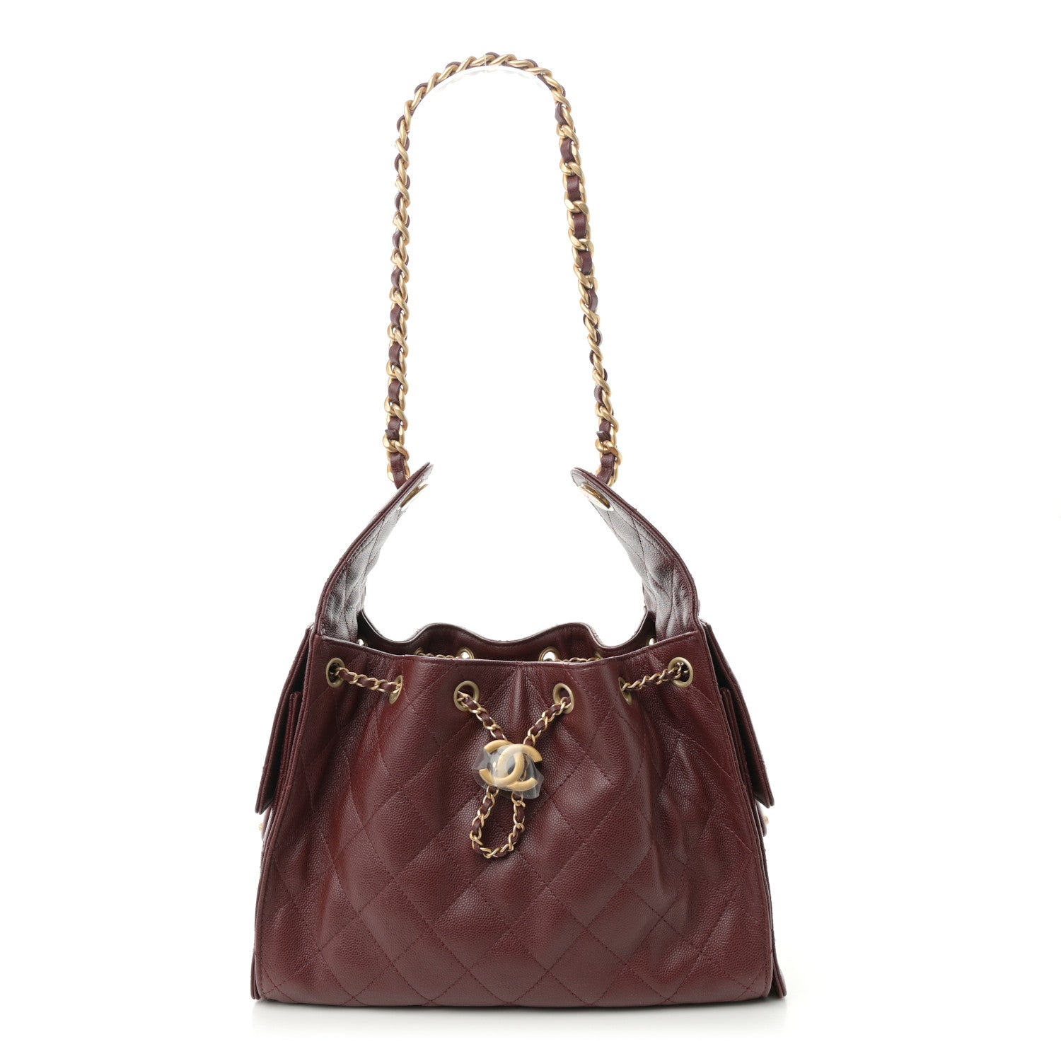 Chanel Caviar Quilted Small Chanel 25 Handbag Burgundy 1 of 10