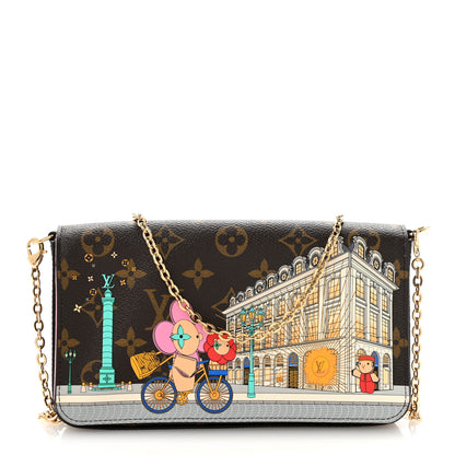 Louis Vuitton Monogram 2022 Christmas Animation Paris Pochette Felicie Chain Wallet Pink 1 of 10