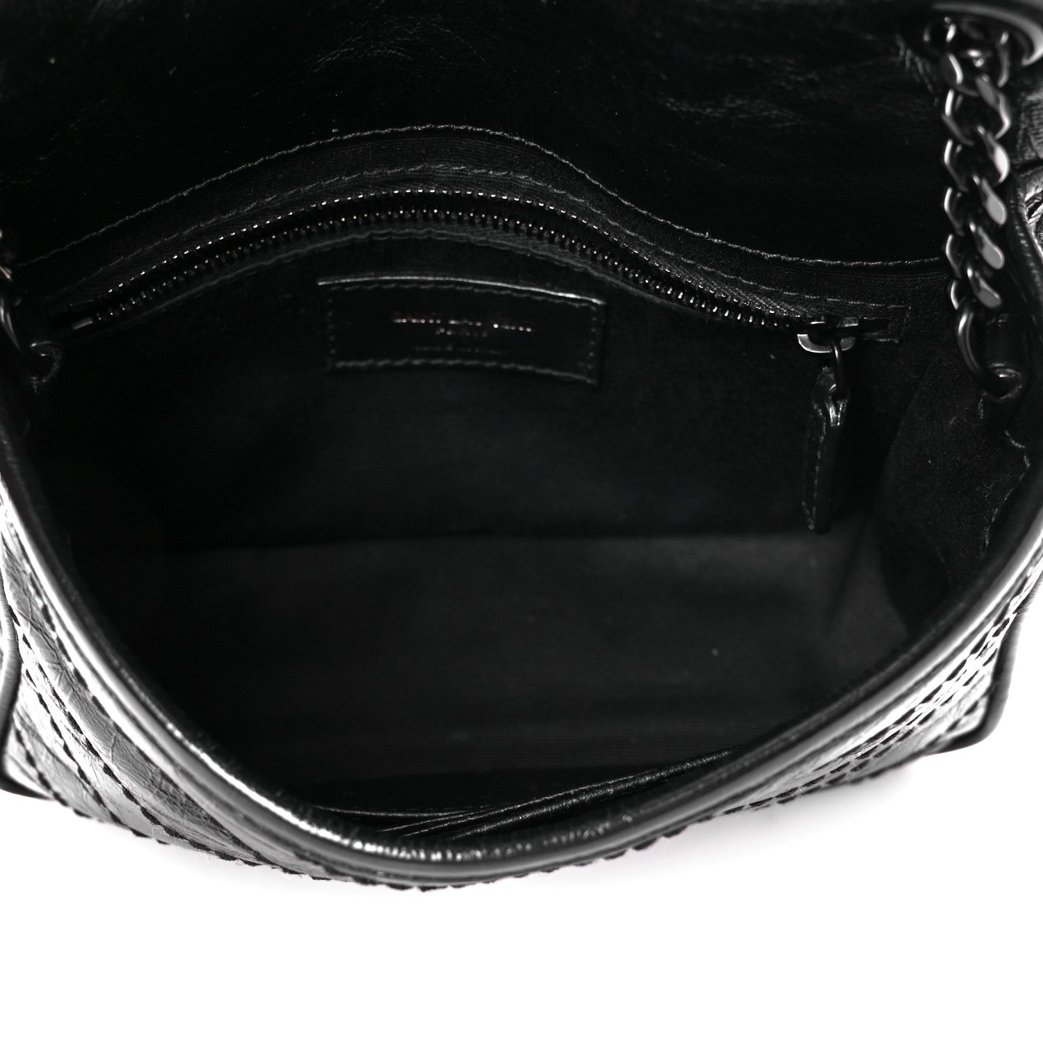 Saint Laurent Crinkled Calfskin Matelasse Monogram Niki Chain Wallet Black 5 of 10
