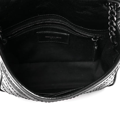 Saint Laurent Crinkled Calfskin Matelasse Monogram Niki Chain Wallet Black 5 of 10