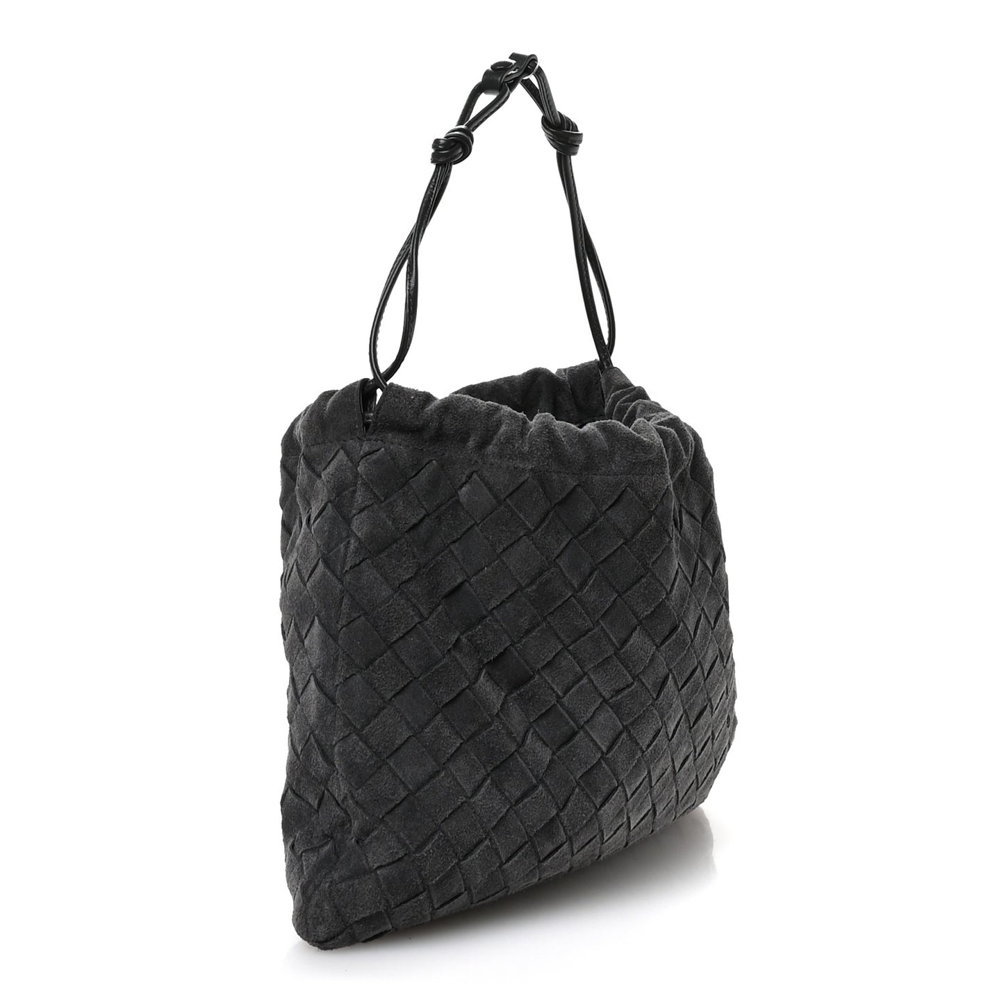 Suede Calfskin Intrecciato Medium Dustbag Grey