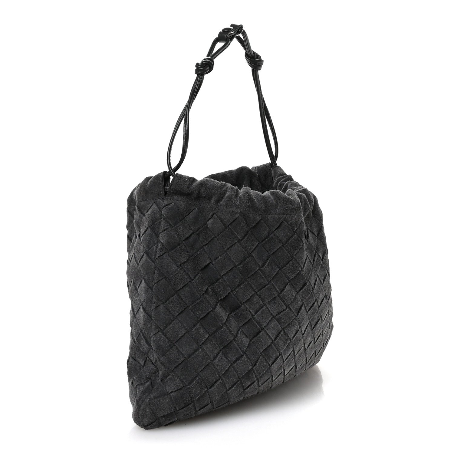 Bottega Veneta Suede Calfskin Intrecciato Medium Dustbag Grey 3 of 10