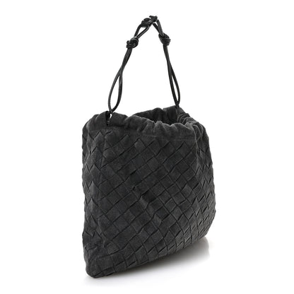 Bottega Veneta Suede Calfskin Intrecciato Medium Dustbag Grey 3 of 10
