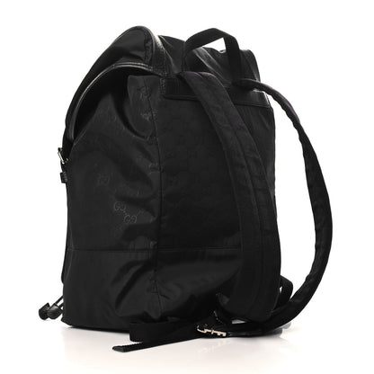 Gucci Nylon Monogram Medium Light Double Buckle Backpack Black 2 of 10