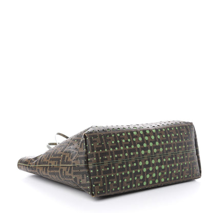 Fendi Zucca Spalmati Perforated Medium Roll Tote Tobacco Verde Pisel 3 of 9