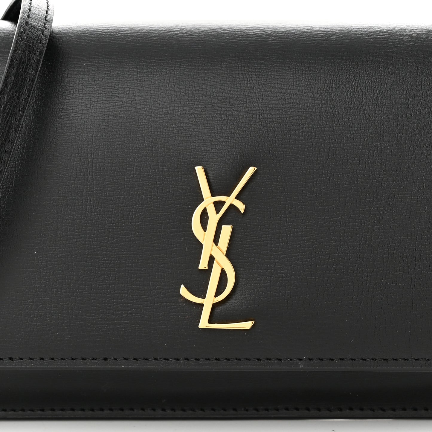 Smooth Calfskin Monogram Phone Holder Crossbody Black