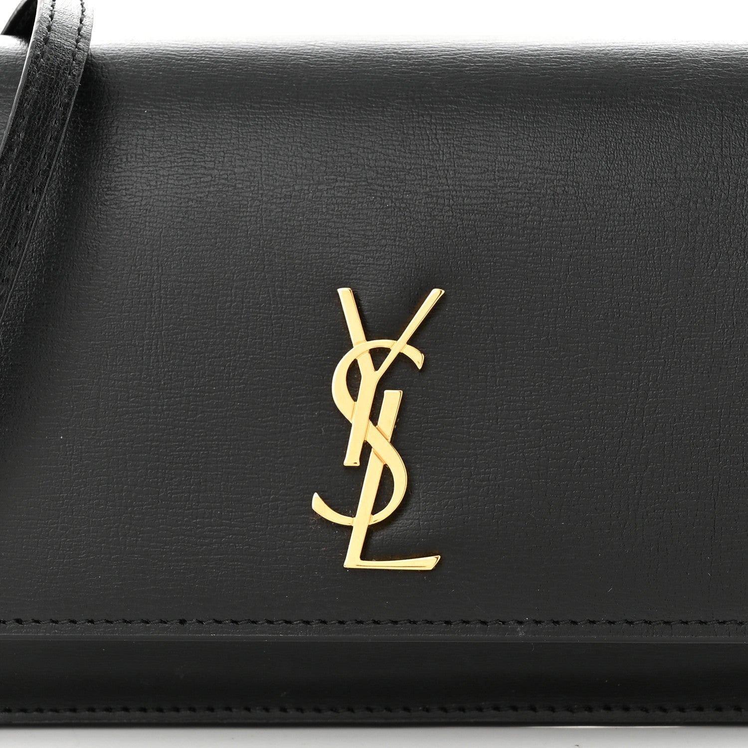 Saint Laurent Smooth Calfskin Monogram Phone Holder Crossbody Black 7 of 10