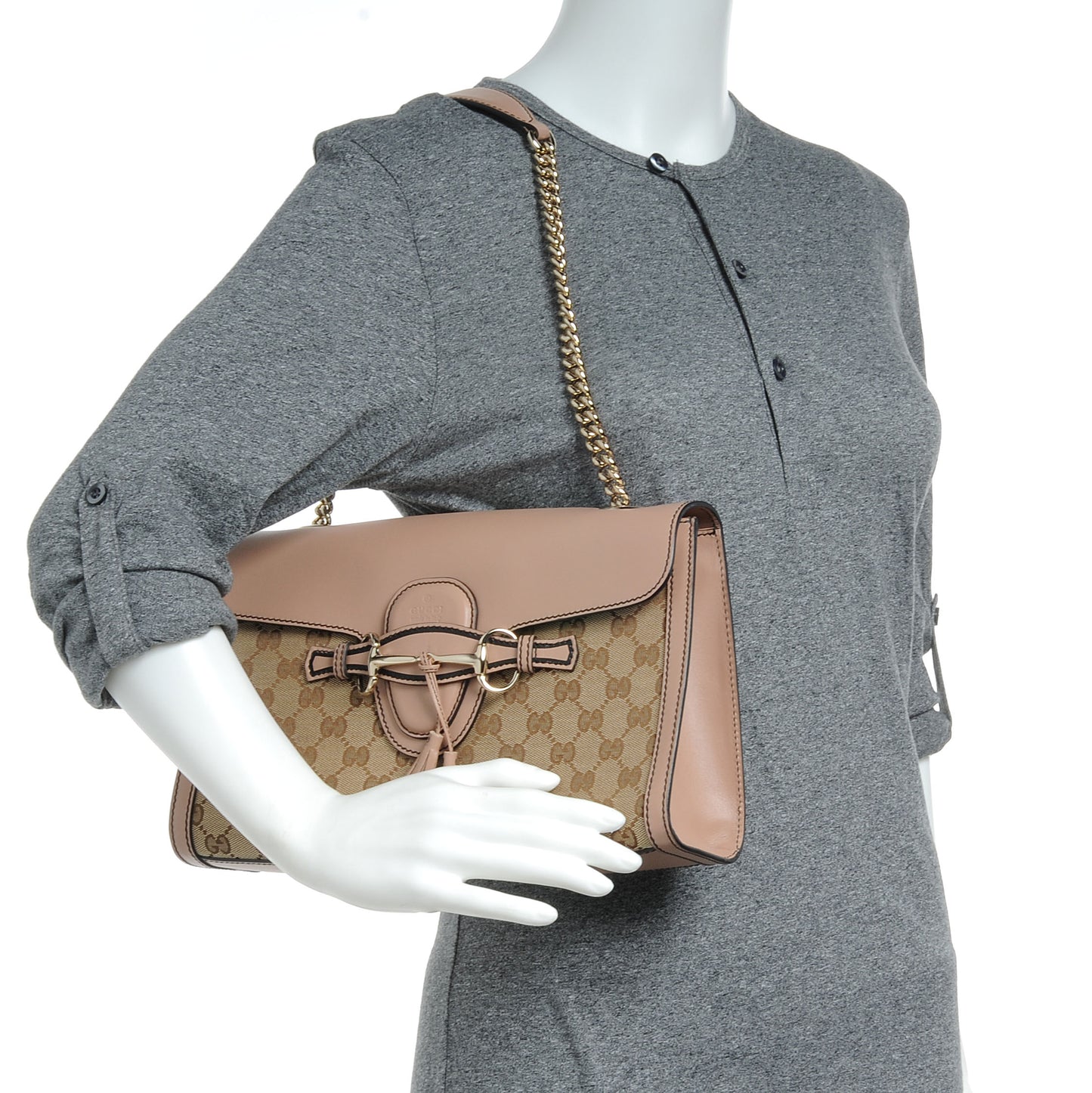 Monogram Medium Emily Chain Shoulder Bag Light Pink