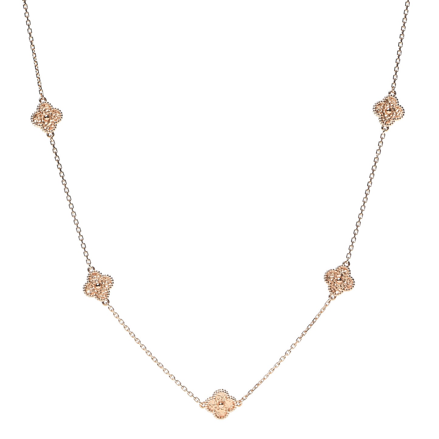 18K Rose Gold 16 Motifs Sweet Alhambra Necklace