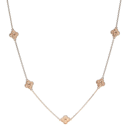 Van Cleef & Arpels 18K Rose Gold 16 Motifs Sweet Alhambra Necklace 1 of 7