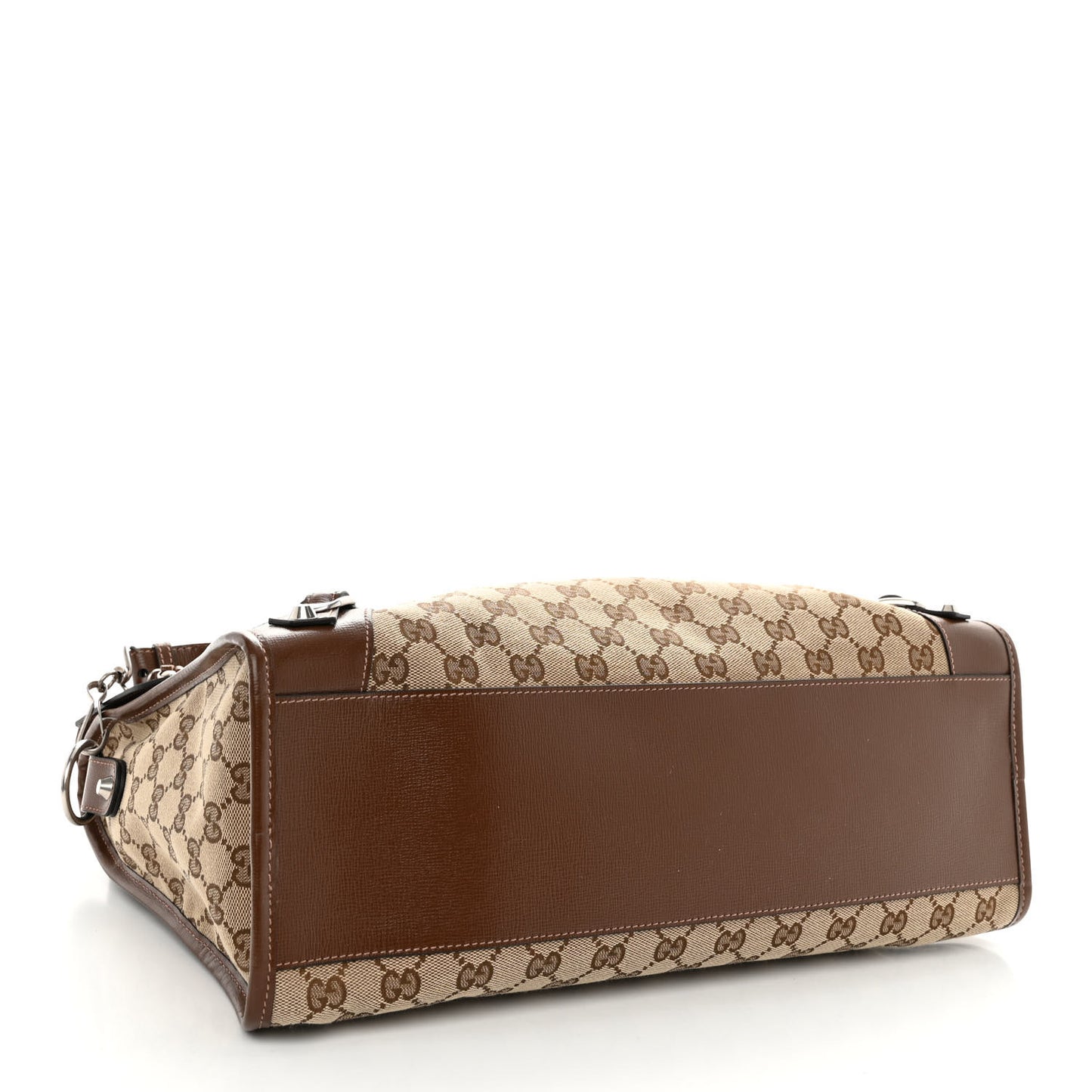 X GUCCI GG Monogram Azalea Calfskin Neo Classic Silver Hardware Medium City Beige Ebony Brown Sugar