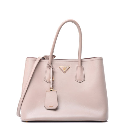Prada Saffiano Cuir Medium Double Bag Cammeo Rosa 1 of 9