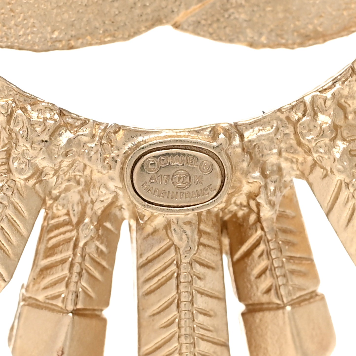 Crystal Baguette CC Brooch Light Gold