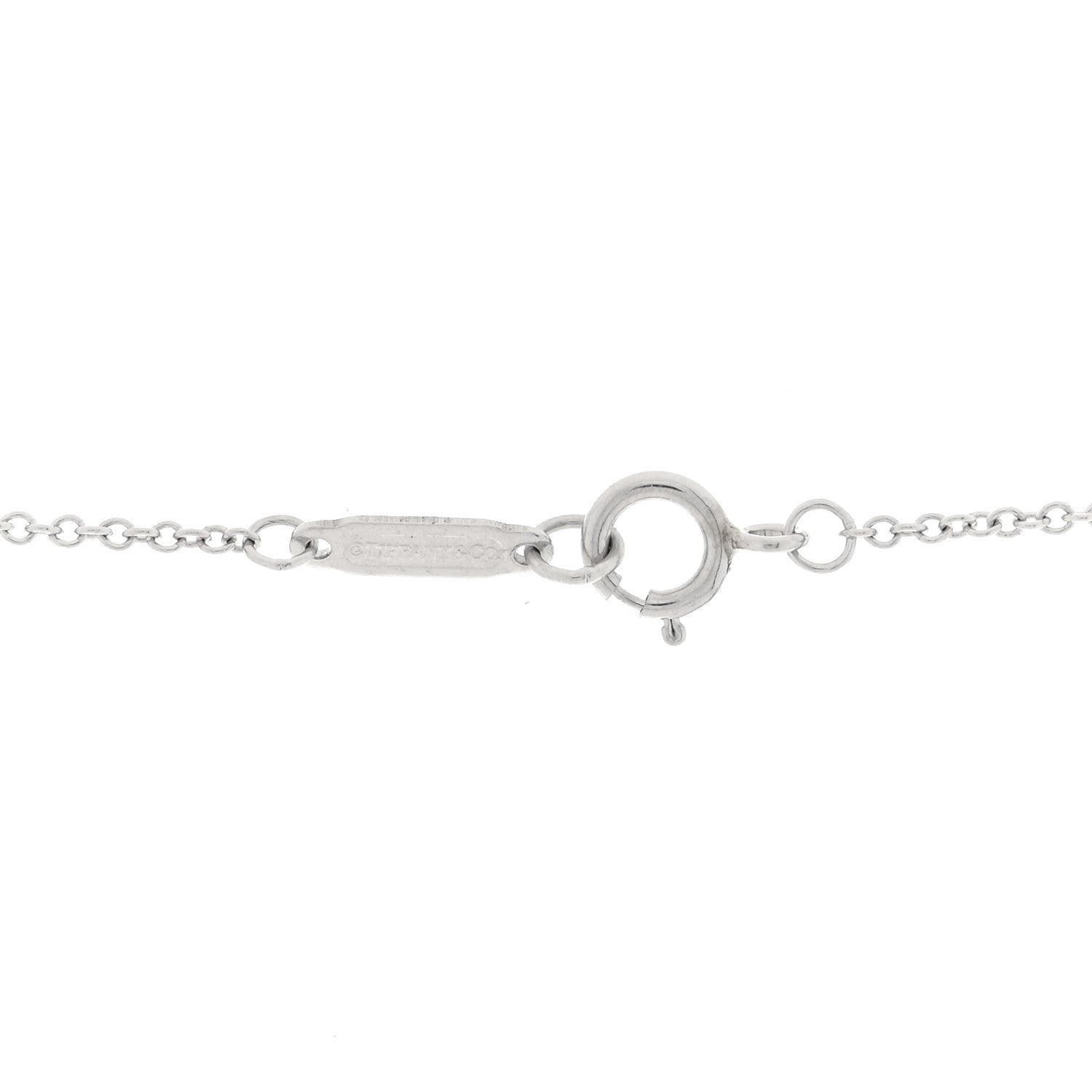 Tiffany Platinum Diamond Small Checkerboard Key Pendant Necklace 5 of 5