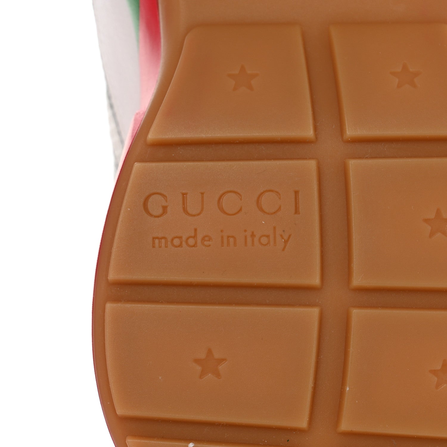Gucci Lavaredo Eco Fabric Mesh Web Womens Rhyton Reflective Sneakers 36 Great White Green Red Silver 7 of 11