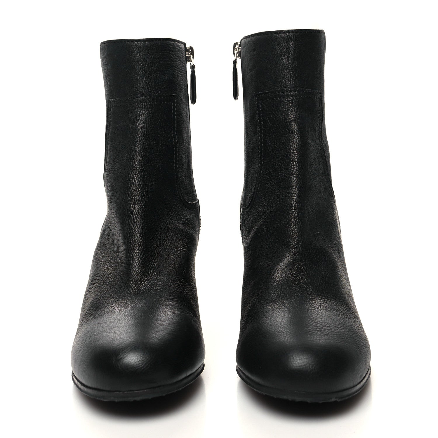 Chanel Goatskin Calfskin CC Short Boots 38.5 Black White 2 of 9