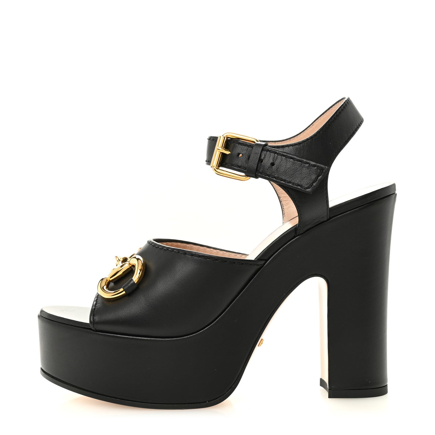 Nappa Charlotte Horsebit 40/135mm Platform Sandals 39.5 Black